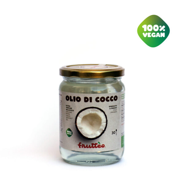 Barattolo Olio di Cocco Frutteo da 500 (cinquecento) millilitri. 100% Vegan Friendly